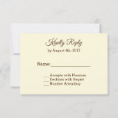 RSVPカー素朴ド、ウェディングRSVPカード 出欠カード (裏面)