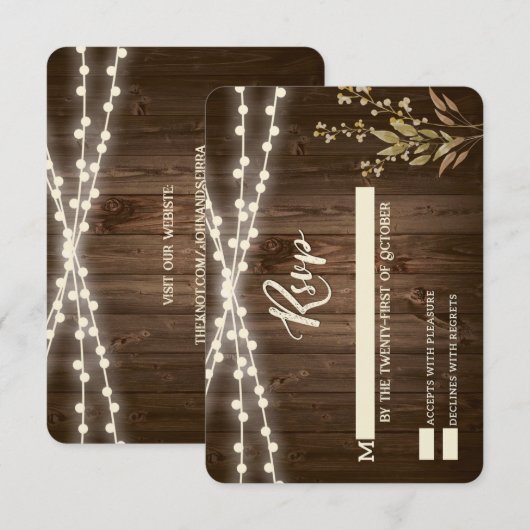 RSVPカ素朴ード 招待状 (正面/裏面)