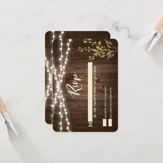 RSVPカ素朴ード 招待状 (正面/裏面インサイチュ)