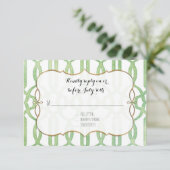 RSVPガーデントレリスパターングリーンモダンシンプル 出欠カード (スタンド正面)