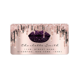 RSVPキスバラリップパープルバラグリッターメイクアップ ラベル