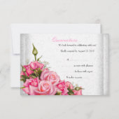 RSVPキンセアニェラかわいらしピンクローズホワイト15th 出欠カード (裏面)