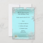RSVPキンセアニェラ15シルバーティール（緑がかった色）金ゴールドエリート 出欠カード (裏面)
