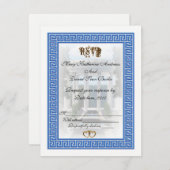 RSVPギリシャ語鍵デザイン 出欠カード (正面/裏面)