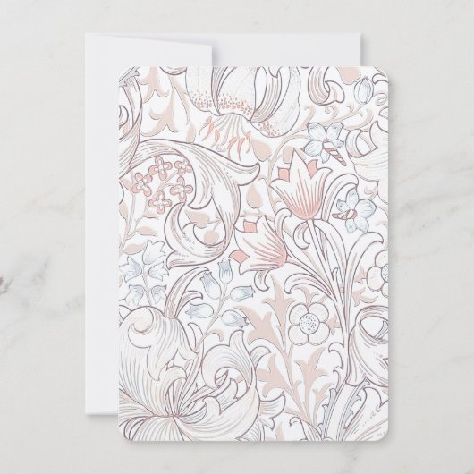 RSVPクラシックゴールデンリリー結婚パステル 招待状 (裏面)