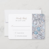 RSVPクラシックゴールデンリリー結婚パステル 招待状 (正面)