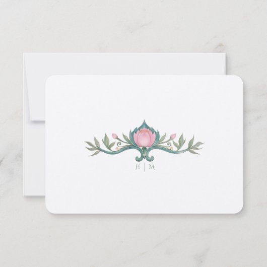 RSVPクラシック Peoniesの結婚返信 招待状 (裏面)