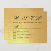 RSVPゴールドフェイクフォイル予算の対応カー結婚ド (正面/裏面)