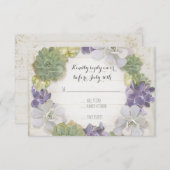 RSVPサボクサボレスリーフ多肉木洋産 出欠カード (正面/裏面)