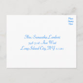 RSVPサンフラワーブルー&イエローフローラ結婚ズ インビテーションポストカード (裏面)