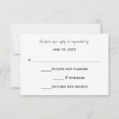 RSVPシャルボードスタイル結婚式招待状カード 出欠カード (裏面)