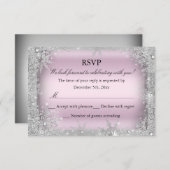 RSVPシルバーウィンターワンダーランドピンク甘い16 2 出欠カード (正面/裏面)