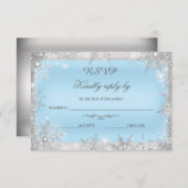 RSVPシルバーウィンターワンダーランドブルー サンキューカード (正面/裏面)