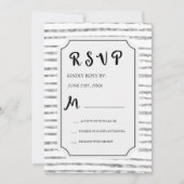 RSVPシルバーフェイクフォイルとホワイト結婚式招待状 招待状 (正面)