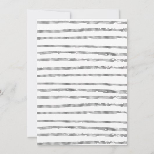 RSVPシルバーフェイクフォイルとホワイト結婚式招待状 招待状 (裏面)