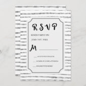 RSVPシルバーフェイクフォイルとホワイト結婚式招待状 招待状 (正面/裏面)