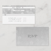 RSVPシルバーフローラ結婚のエンクロージャカード エンクロージャーカード (正面/裏面)