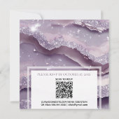*~* RSVPシルバーラベンダーQRアゲートAR66 結婚s 招待状 (裏面)