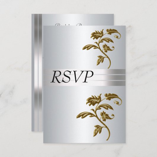 RSVPシルバー 招待状 (正面/裏面)
