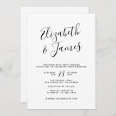 RSVPシンプルとの結婚ミニマル詳細 招待状 (正面/裏面)