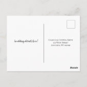 RSVPシンプルのカ結婚ード ポストカード (裏面)