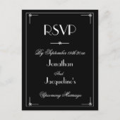 RSVPシンプルブエレガントロククラシック結婚式RSVP インビテーションポストカード (正面)