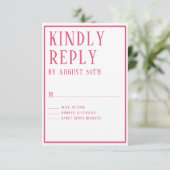 RSVPシンプルモダン色はっきりした六角ジオメトリ 出欠カード (スタンド正面)