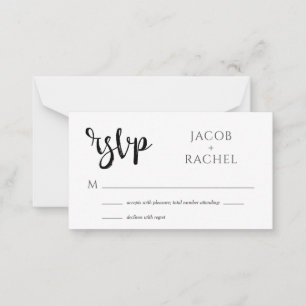 RSVPスクリプモダント一般結婚式RSVPカード ノートカード