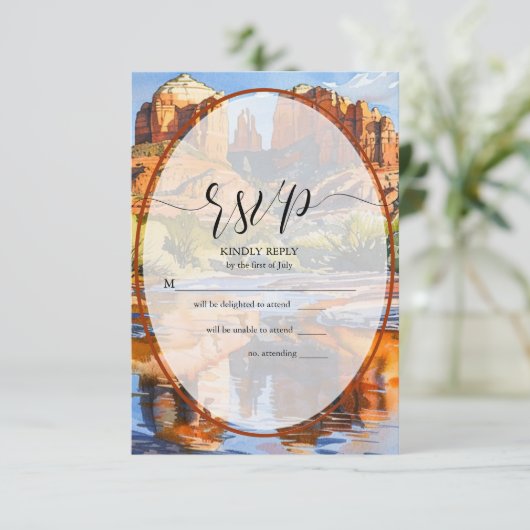 RSVPセドナアリゾナレッドロック大聖堂 出欠カード (スタンド正面)