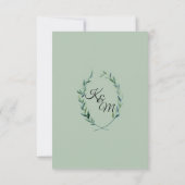 RSVPセージ緑ローレルウォレスオリーブリーフブランチ 出欠カード (裏面)