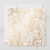 RSVPソーリーティール(緑がかった色)金ゴールドダマスクブライダルシャワー 招待状 (裏面)