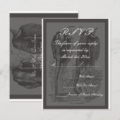 RSVPゾウ結婚ズ インビテーションポストカード (正面/裏面)