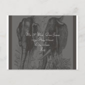 RSVPゾウ結婚ズ インビテーションポストカード (裏面)