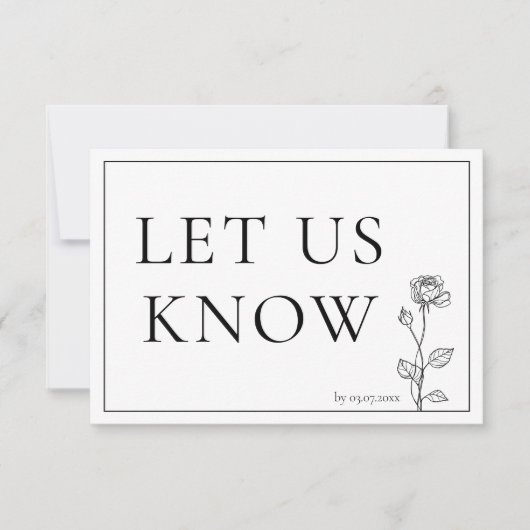 RSVPタイムレス開花（メニュー付） 出欠カード (正面)