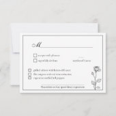 RSVPタイムレス開花（メニュー付） 出欠カード (裏面)