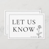 RSVPタイムレス開花（メニュー付） 出欠カード (正面/裏面)