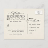 RSVPタンデム自転車で2枚の返信はがき インビテーションポストカード (裏面)