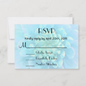 RSVPターコイズブルーダリアフラワーインウォーター 出欠カード (裏面)