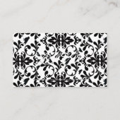 RSVPダマスクヴィンテージカスタムウェディングレスポンスカード エンクロージャーカード (裏面)