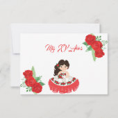 RSVPチャラ招待状レッドローゼチャラ 出欠カード (裏面)