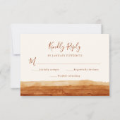 RSVPテラコッタ抽象芸術砂漠結婚ズ 出欠カード (正面)