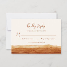 RSVPテラコッタ抽象芸術砂漠結婚ズ 出欠カード