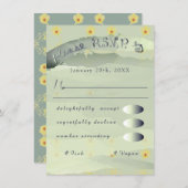 RSVPデイジーとグレーエンクロージャ エンクロージャーカード (正面/裏面)