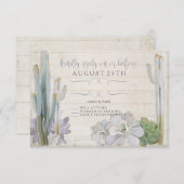 RSVPデザートカボスサキュリーモダンタイポグラフィ 出欠カード (正面/裏面)