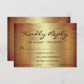 RSVPドリップズゴールデン結婚ズ記念日ブライダル 出欠カード (正面/裏面)