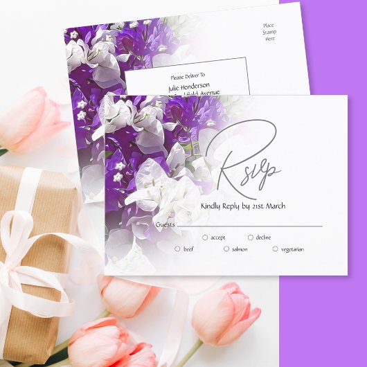 RSVPハガキの結婚式の招待への応答 ポストカード