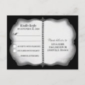 RSVPハロウィンポストカード – オレンジ&ブラックラブ インビテーションポストカード (裏面)