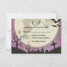 RSVPハロウィン結婚の月と紫