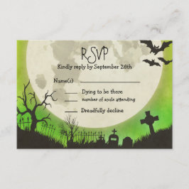 RSVPハロウィン結婚ズ – 満月と緑 出欠カード
