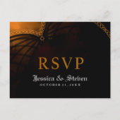 RSVPハロウィーン結婚ゴシックMENU PostCard インビテーションポストカード (正面)